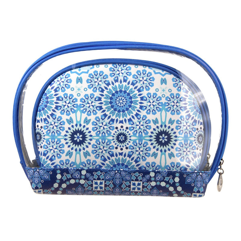 JAVIER - Set de 3 Neceseres Ovalados con Cierre de Cremallera, Colección Arabesque