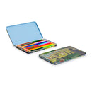 JAVIER Seurat - Caja Metálica con 12 Lápices de Colores de Doble Punta
