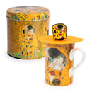 JAVIER El Beso - Taza para Infusiones con Tapa y Filtro en Lata de Regalo