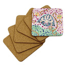 JAVIER Elementos - Set de 6 Posavasos Cuadrados en Madera y Corcho