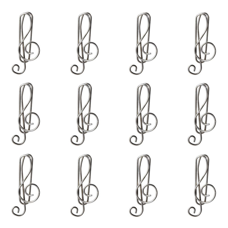 JAVIER Música - Set de 12 Clips para Papel con Forma de Clave de Sol