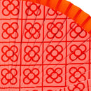 JAVIER Panot - Abanico de 23 cm con Varillas de Madera Estampada y Tela. Coral