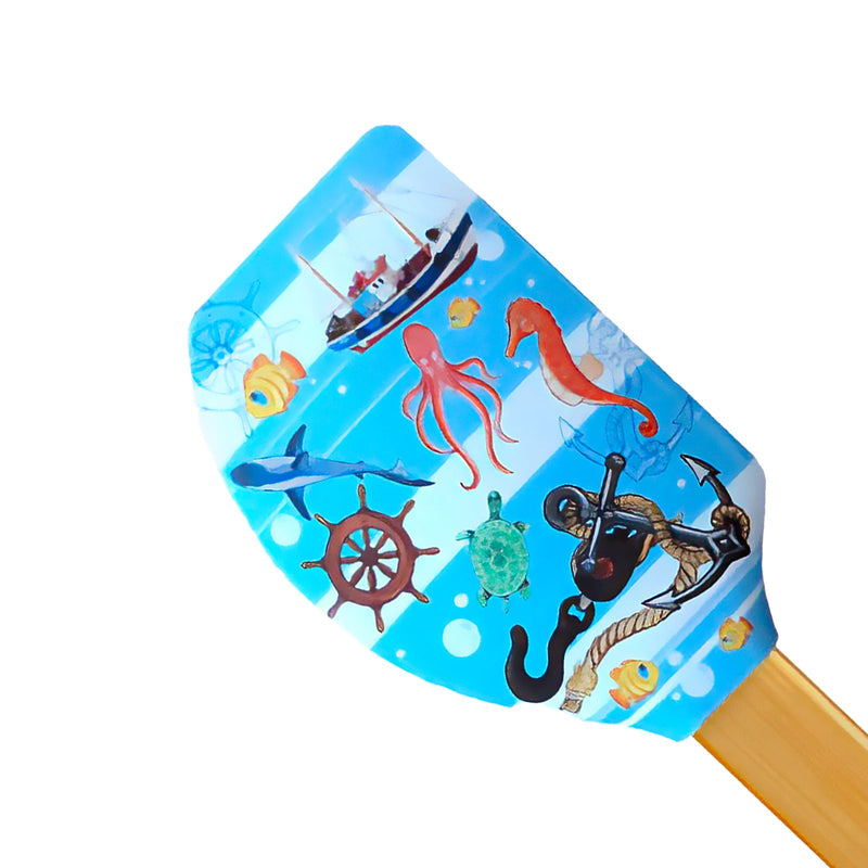 JAVIER Marinera - Espátula para Cocina y Repostería en Silicona con Mango de Bambú