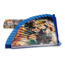 JAVIER Remeros - Abanico de 23 cm con Varillas de Madera Estampada y Tela