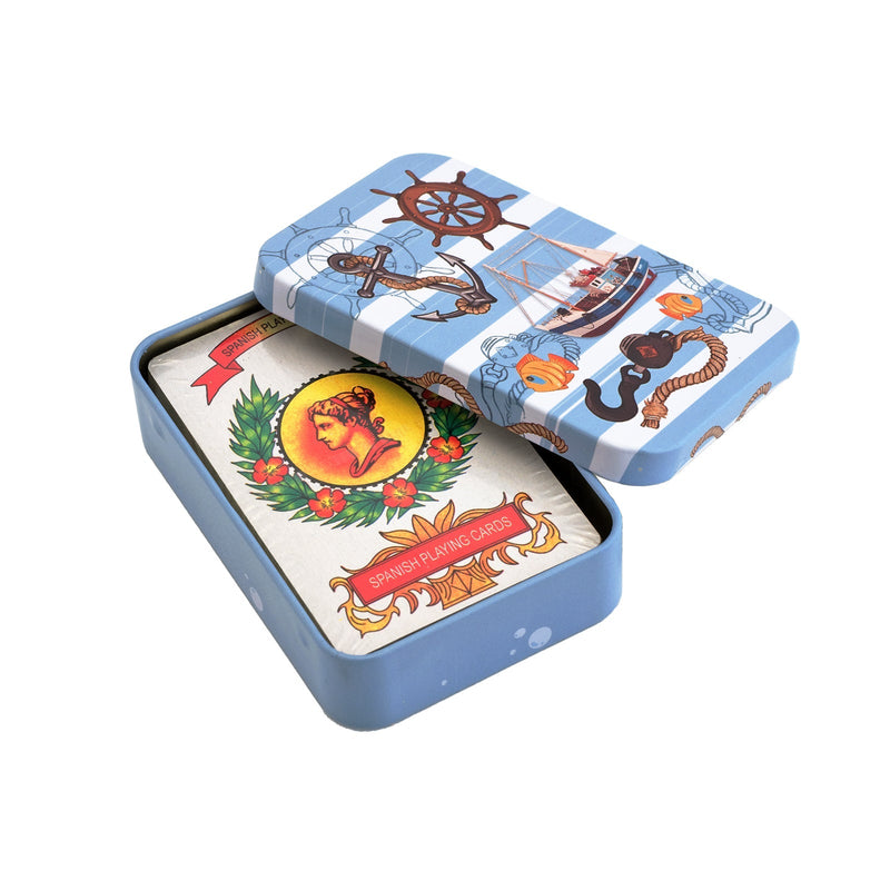 JAVIER Marineros - Baraja de Cartas Española de 48 Naipes en Estuche Metálico