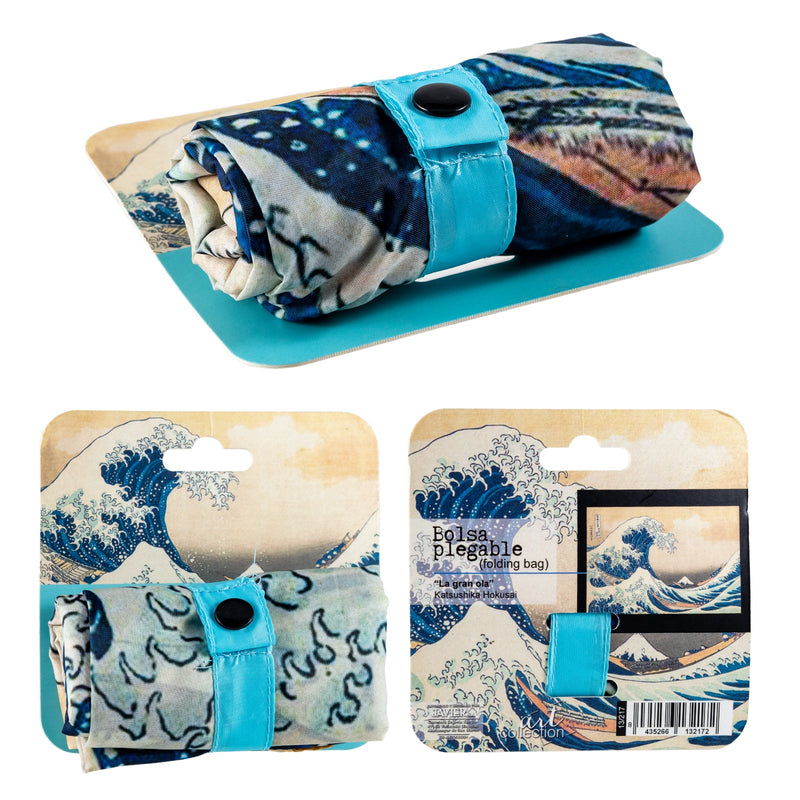 JAVIER La Ola - Bolsa para Compra Plegable y Reutilizable de Gran Capacidad