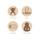 MILAN Aliens Tower - Juguete Educativo de Madera Torre de Figuras. Edad 36 Meses