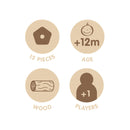 MILAN Animal Towers - Juguete Educativo de Madera Torres Apilables. Edad 12 Meses