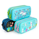 3D Magic - Estuche Escolar Doble con Cuerpo en Relieve. Jungle Azul