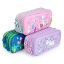 3D Magic - Estuche Escolar Doble con Cuerpo en Relieve. Jungle Azul