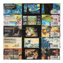 JAVIER Remeros - Abanico de 23 cm con Varillas de Madera Estampada y Tela