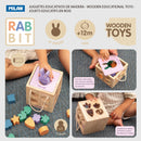 MILAN Rabbit - Juguete Educativo de Madera Cubo Encajar Piezas. Edad 12 Meses