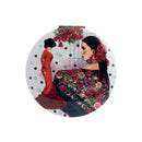 JAVIER Flamenca - Espejo de Bolsillo de 7 cm Redondo y con Aumento