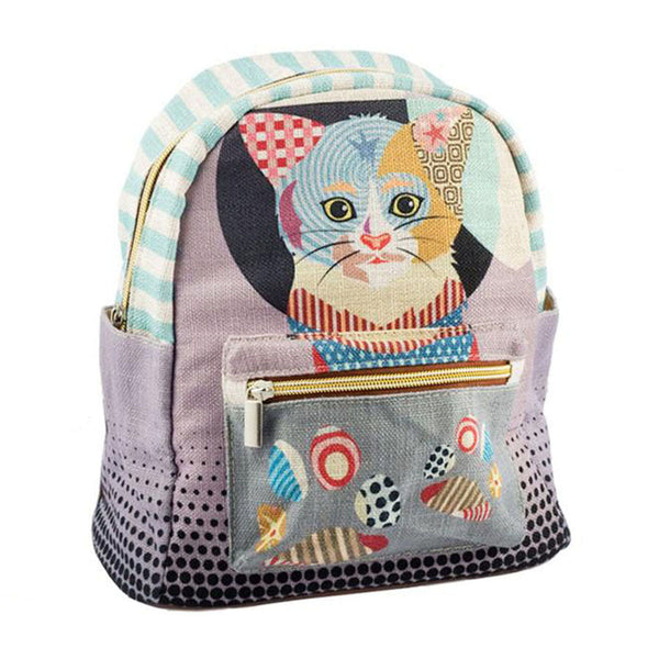 JAVIER - Mochila Infantil con Bolsillo Delantero y Dos Laterales, Colección Gato
