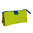 Grafoplás Kūru - Estuche Portatodo Triple Plano para Material Escolar. Verde