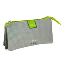 Grafoplás Kūru - Estuche Portatodo Triple Plano para Material Escolar. Gris