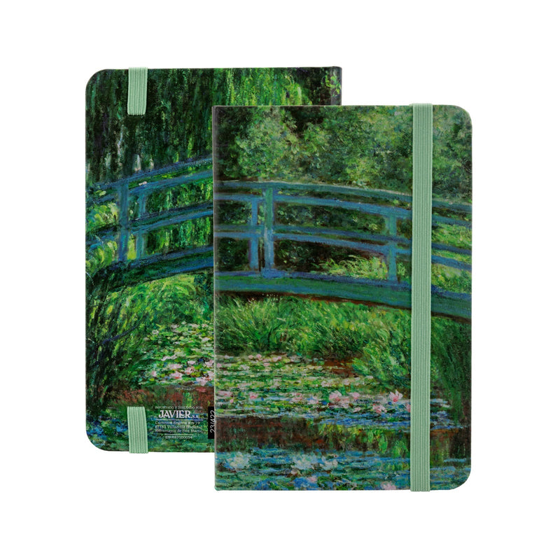 JAVIER El Puente Monet - Libreta de Notas A6 con Cubiertas Rígidas y Marca Páginas