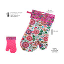 JAVIER Printemps - Manopla Guante para Horno y Barbacoa 100% Algodón