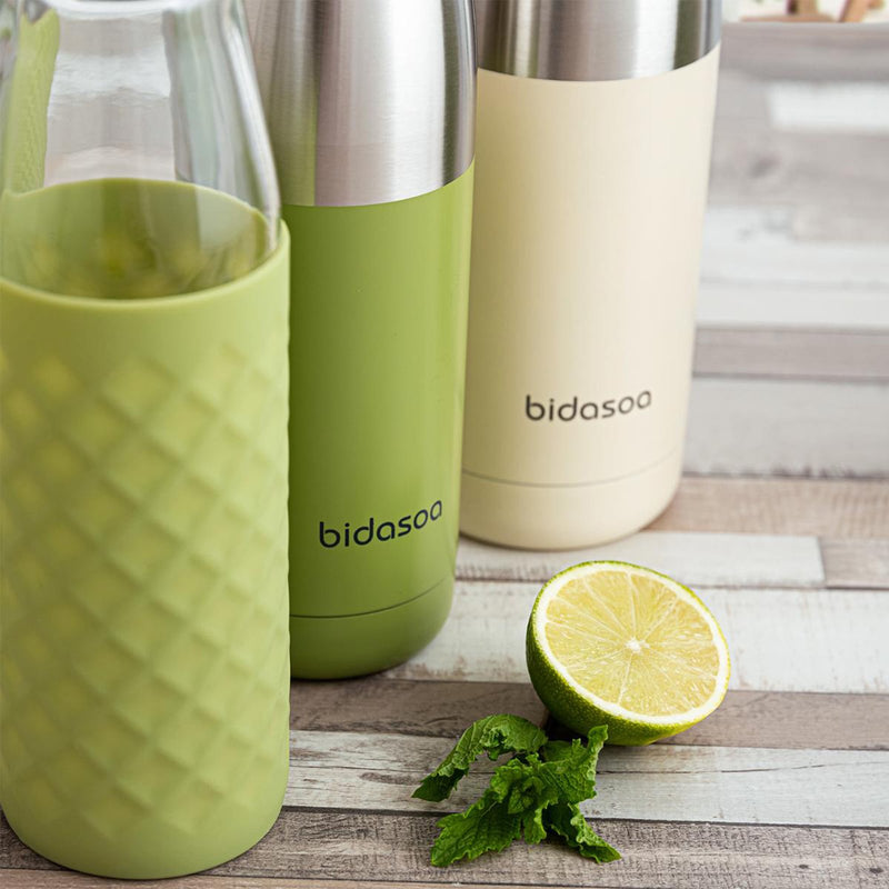 BIDASOA Mentha - Botella Térmica Reutilizable 1L en Acero Inoxidable