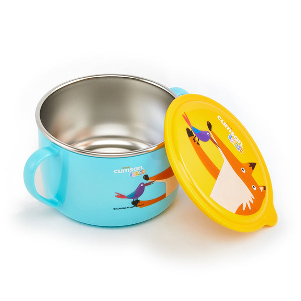 Cuitisan Baby - Taza Ancha Infantil en Acero Inoxidable con Tapa y Asas. Apto Microondas, 0.65L