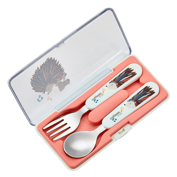 Cuitisan Baby - Set Cubiertos Infantiles de Acero Inoxidable en Estuche. Medida 15 cm