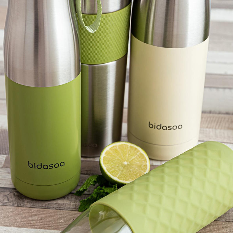 BIDASOA Mentha - Botella Térmica Reutilizable 1L en Acero Inoxidable