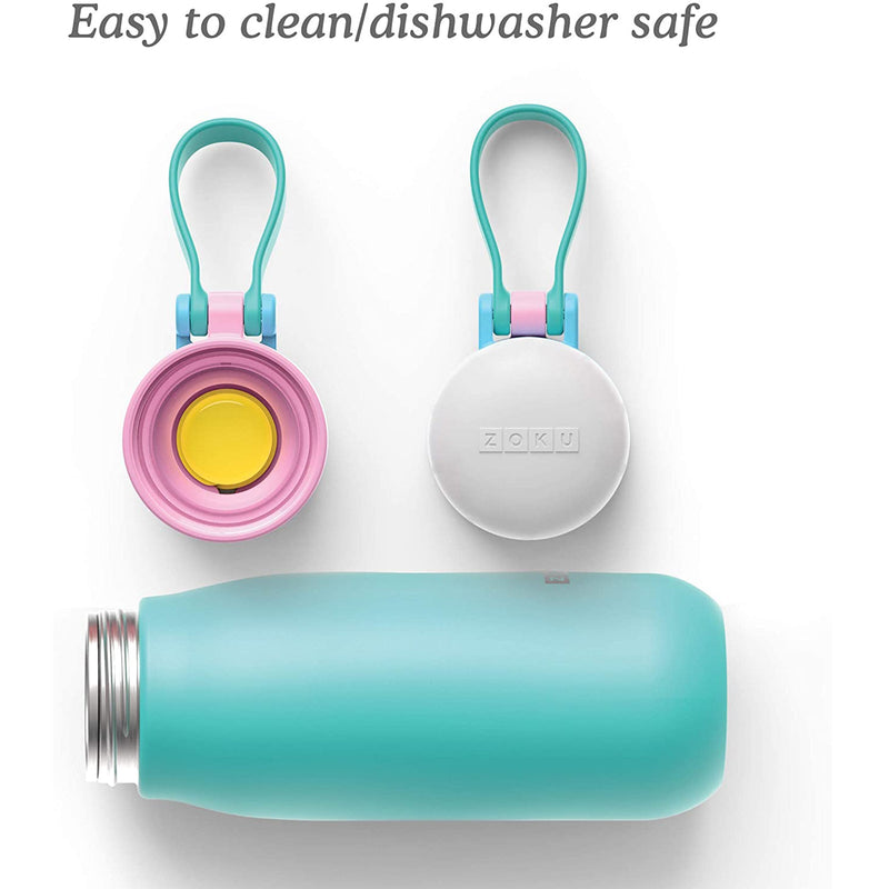 ZOKU Ultralight - Botella de Agua Reutilizable 0.5L en Acero Inoxidable. Turquesa