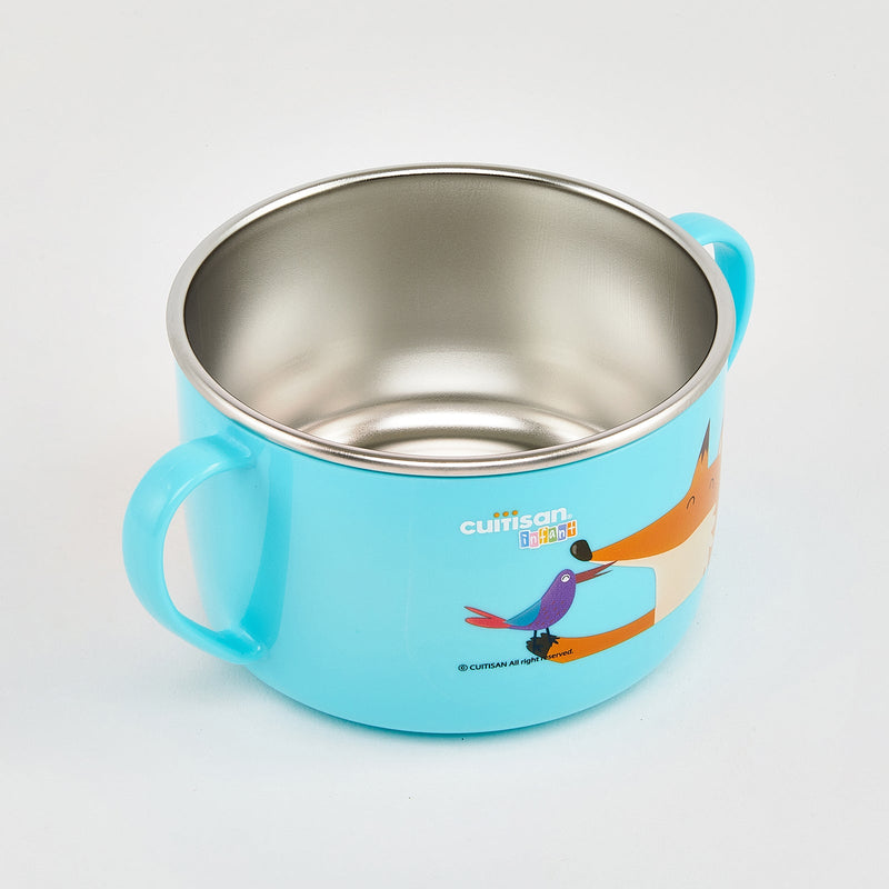 Cuitisan Baby - Taza Ancha Infantil en Acero Inoxidable con Tapa y Asas. Apto Microondas, 0.65L