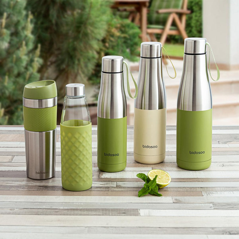BIDASOA Mentha - Botella Térmica Reutilizable 1L en Acero Inoxidable