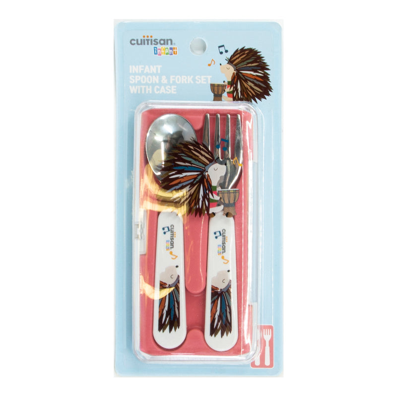 Cuitisan Baby - Set Cubiertos Infantiles de Acero Inoxidable en Estuche. Color Rosa