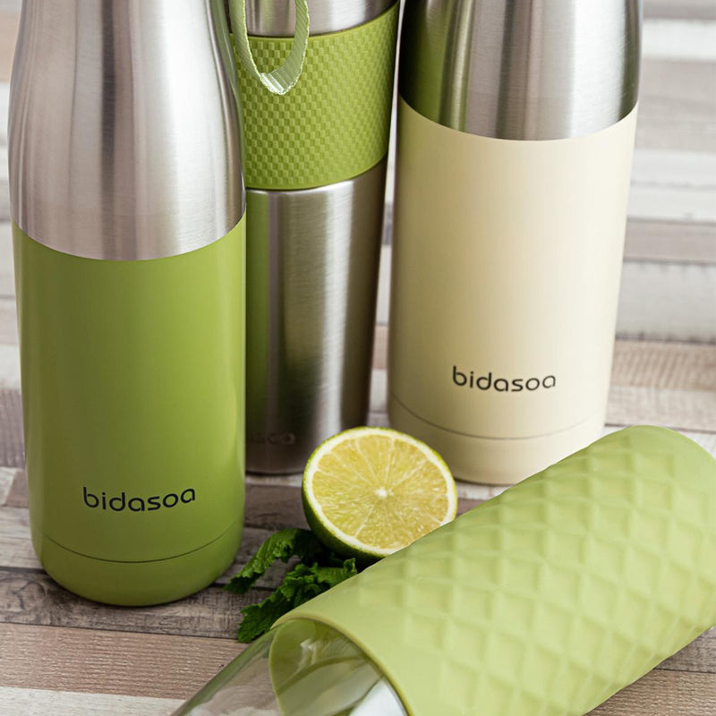 BIDASOA Mentha - Botella Térmica Reutilizable 0.5L en Acero Inoxidable