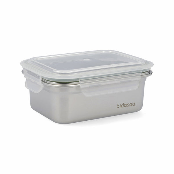 BIDASOA Mi Planeta - Recipiente Rectangular 0.8L Acero Inoxidable. Apto Horno