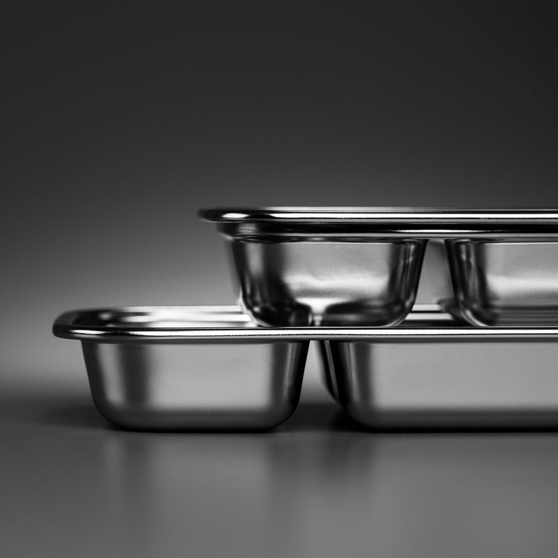 Cuitisan TO GO - Recipiente Rectangular Compartimentado 0.37L en Cromosteel. Apto Microondas