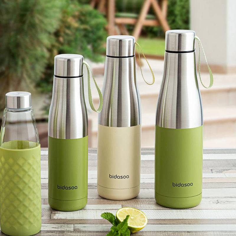 BIDASOA Mentha - Botella Térmica Reutilizable 0.5L en Acero Inoxidable
