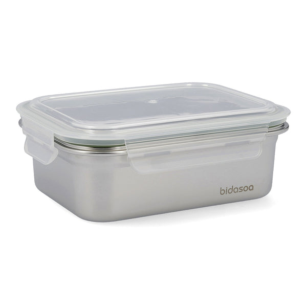 BIDASOA Mi Planeta - Recipiente Rectangular 1.2L Acero Inoxidable. Apto Horno