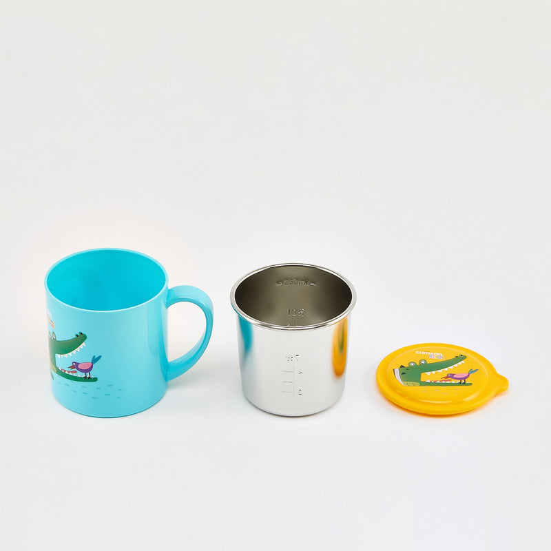 Cuitisan Baby - Taza Infantil en Acero Inoxidable con Tapa. Apto Microondas, 0.4L