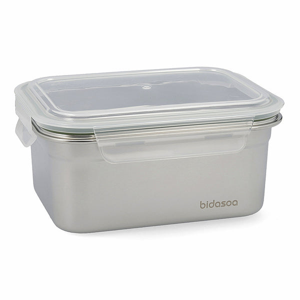 BIDASOA Mi Planeta - Recipiente Rectangular 1.5L Acero Inoxidable. Apto Horno