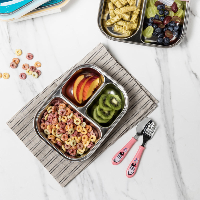 Cuitisan Baby - Recipiente Rectangular Compartimentado 0.75L en Cromosteel Apto Microondas