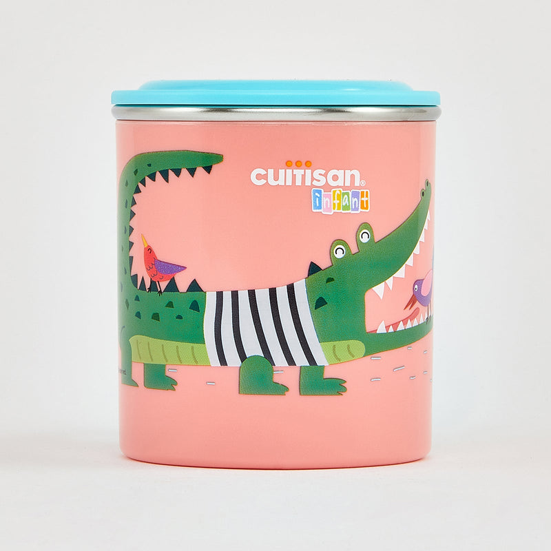 Cuitisan Baby - Taza Infantil en Acero Inoxidable con Tapa. Apto Microondas, 0.4L