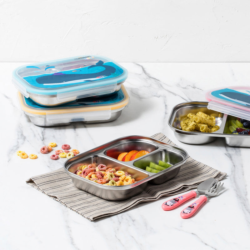 Cuitisan Baby - Recipiente Rectangular Compartimentado 0.75L en Cromosteel Apto Microondas