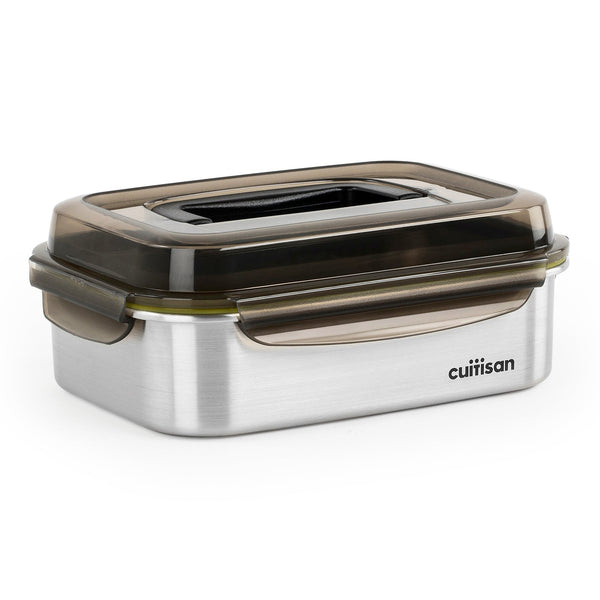 Cuitisan Signature Handy - Recipiente Rectangular 2.4L en Cromosteel con Asa. Apto Microondas.