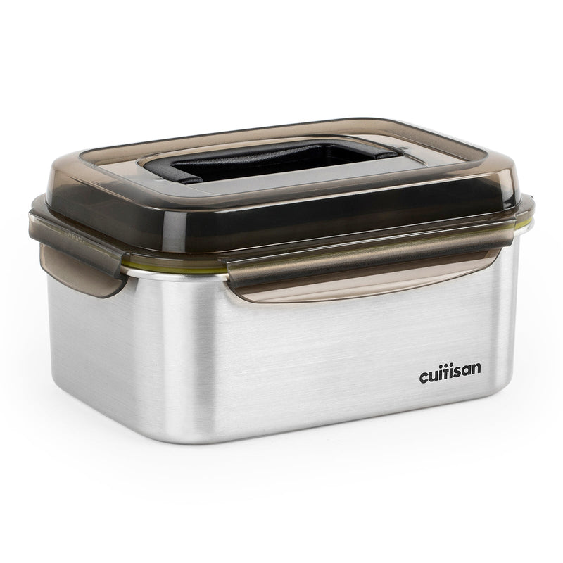 Cuitisan Signature Handy - Recipiente Rectangular 3.3L en Cromosteel con Asa. Apto Microondas