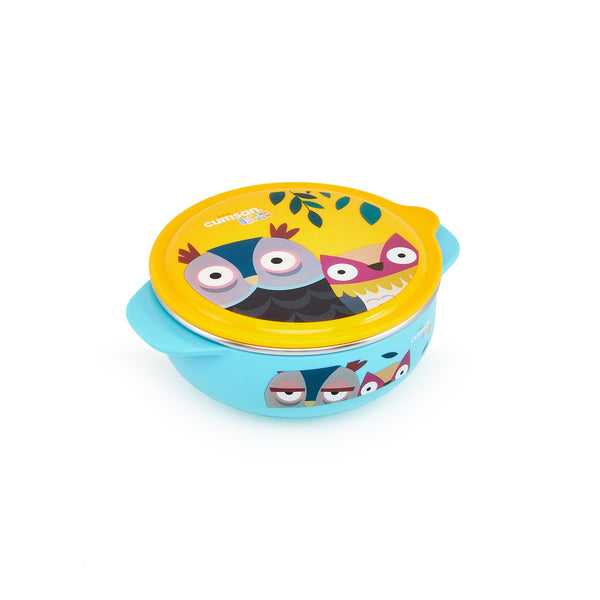 Cuitisan Baby - Recipiente Bowl Infantil en Acero Inoxidable con Tapa. Apto Microondas, 0.4L