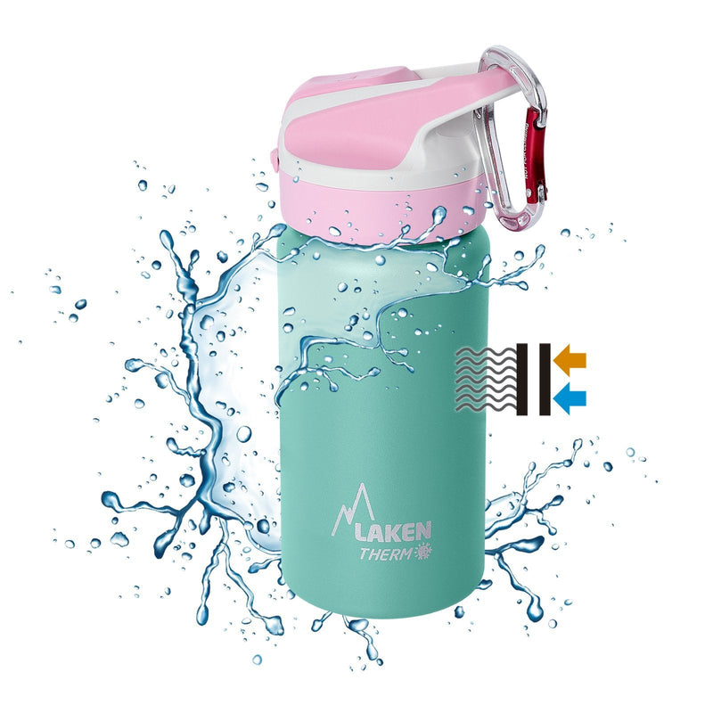 LAKEN Summit - Botella Térmica con Boquilla 0.35L en Acero Inoxidable. Turquesa