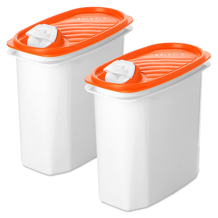 TATAY - Lote de 2 Porta Gazpachos de 2L en Plástico PP05 con Vertedor. Blancos