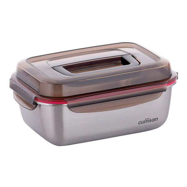 Cuitisan Flora Handy - Recipiente Hermético 2.8L en Acero Inoxidable. Apto Microondas