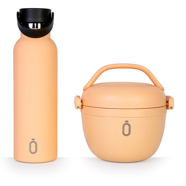 RUNBOTT Lunch Plus - Kit Termo Porta Alimentos y Botella Térmica Sport. Melocotón