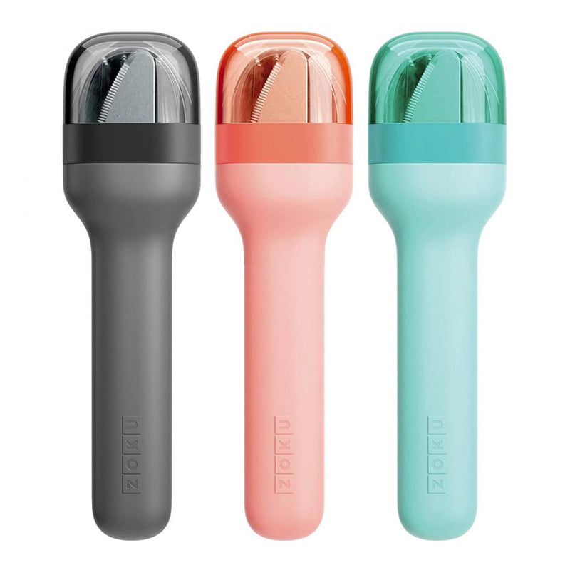 ZOKU - Kit de Cubiertos Reutilizables en Acero Inoxidable con Estuche. Rosa