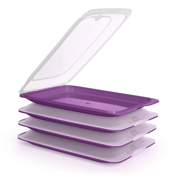 TATAY - Lote de 4 Recipientes Porta Embutidos con Sistema FRESH, Berenjena