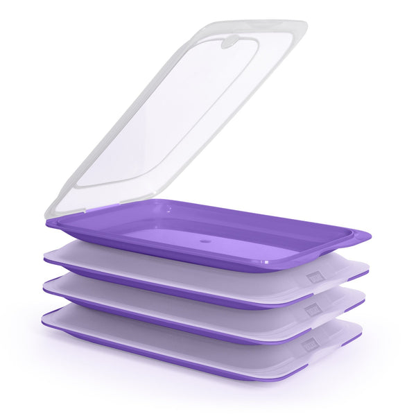 TATAY - Lote de 4 Recipientes Porta Embutidos con Sistema FRESH, Ciruela